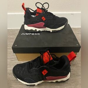 Jump man Black and Red Sneakers with Pink Accents